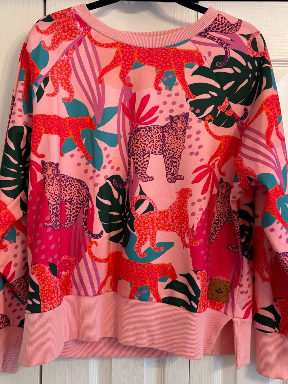 Augustine Pink and Orange Tropical Leopard Sweatshirt